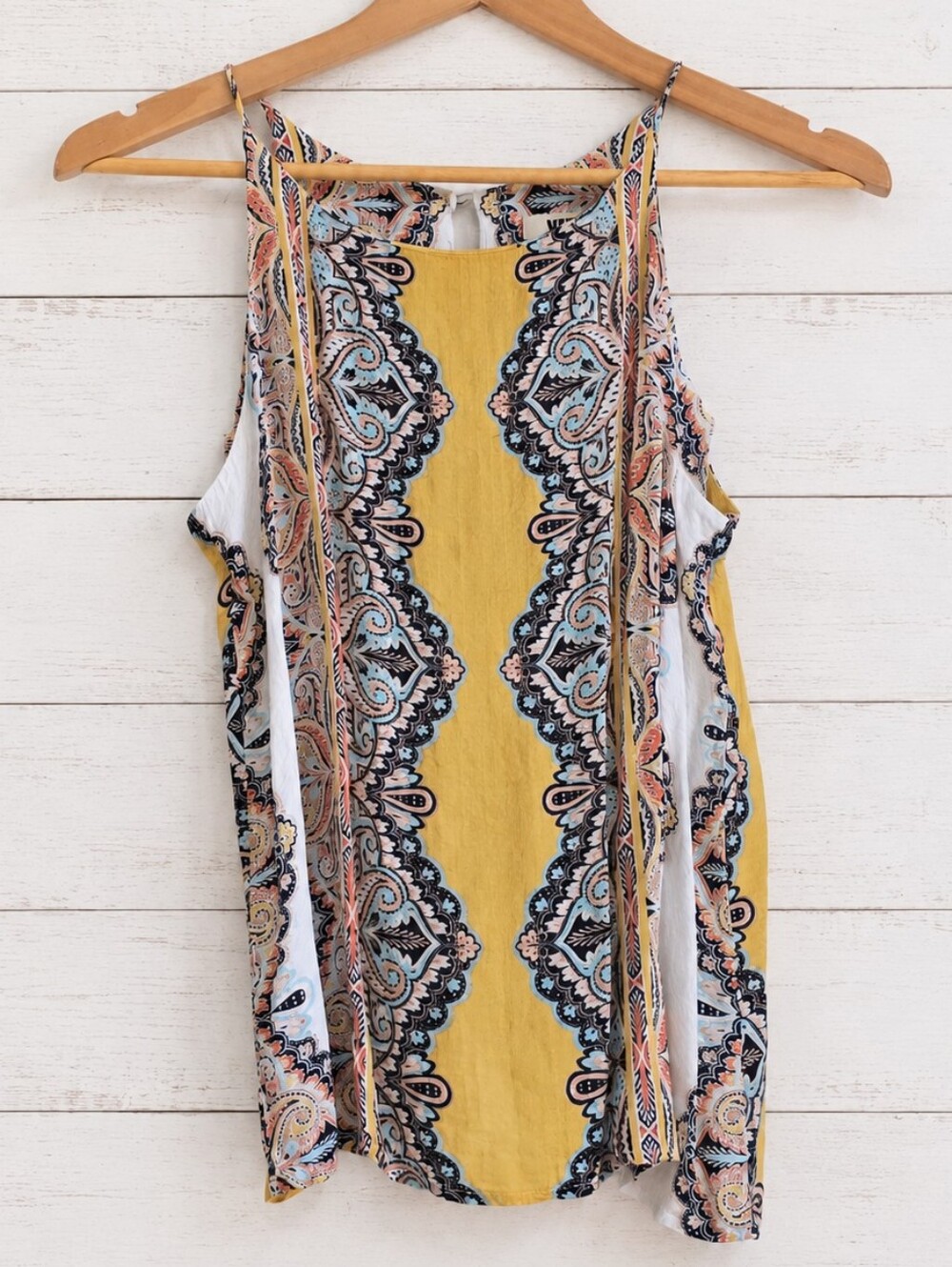 Verse Yellow Paisley Print Sleeveless Women's Camisole Size S